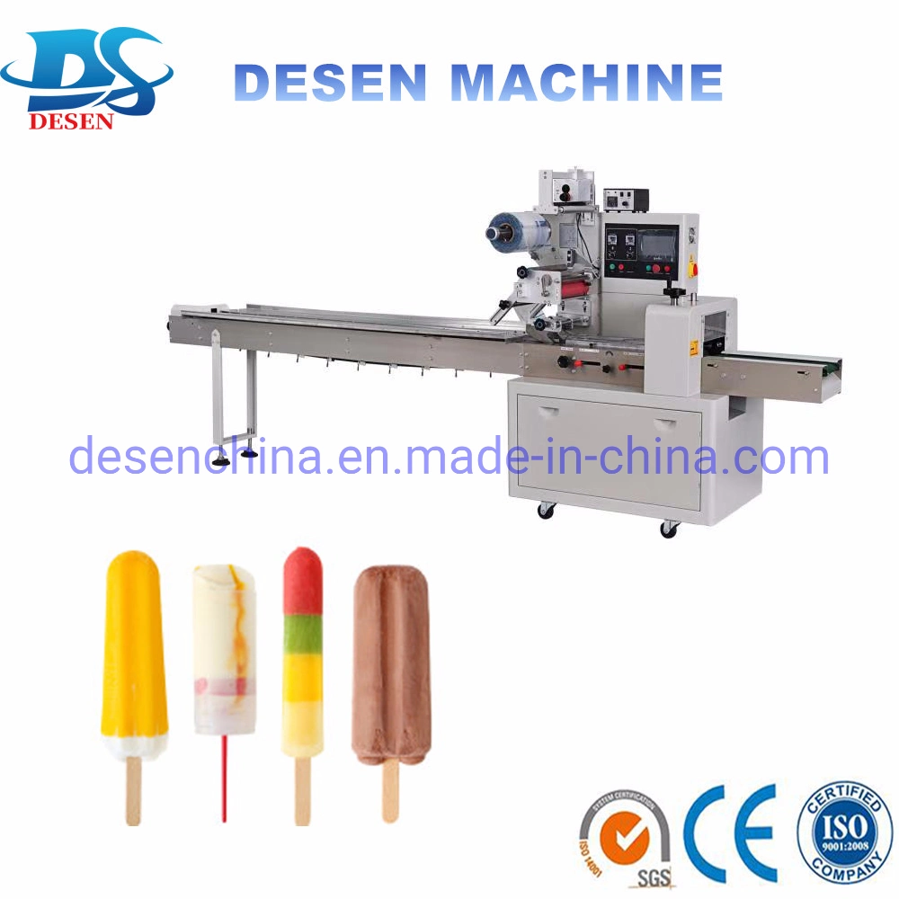 Fully Automatic Horizontal Wrapping Flow Pack Packing Machine for Lolly Popsicle