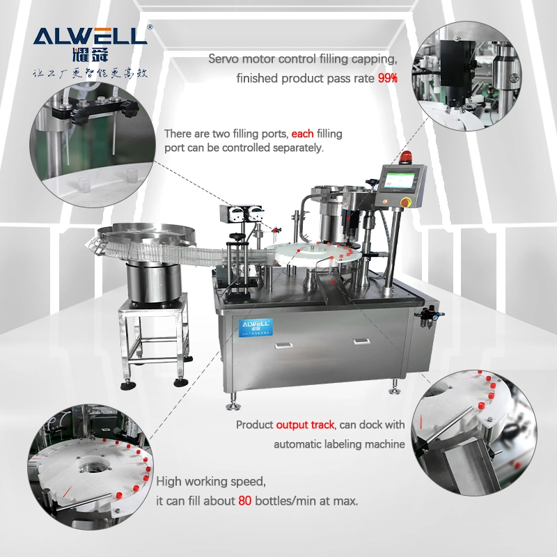 Automatic Rotary 5ml 10ml Small Bottle Pharmaceutical Fill Machine Test Tube Vacuum Medicine Liquid Blood Reagent Filling and Capping Machine