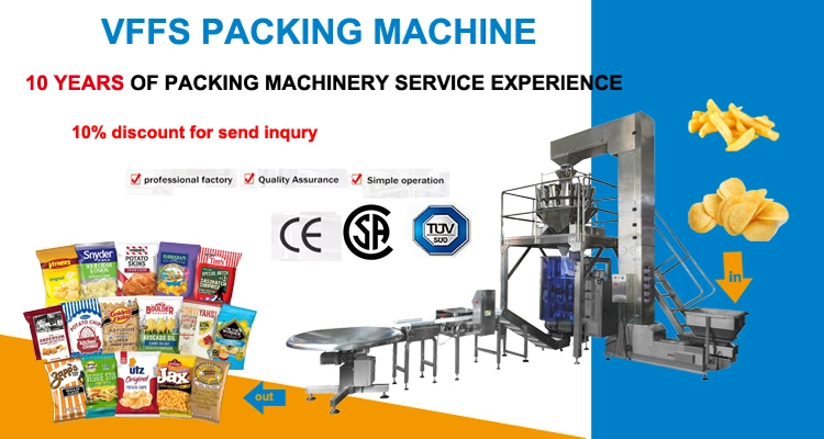 Automatic Potato Chip/Coffee Beans/Seeds/Rice/Granule/ Nuts/ Fruit/Snacks/Grain Vertical Stand-up Pouch/Premade Gusset Bag Packaging Packing Machine