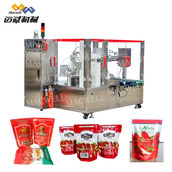 Macwell Food Tomato Paste/Sauce Ketchup Pre-Made Small Pouch Sachet Automatic Packaging Packing Machine 100g~1000g Suitable for Bags Filling Sealing